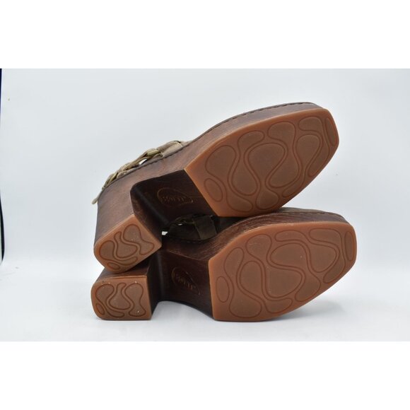 Born Womens Size 9 Hudson Slingback Taupe Distressed Leather Heeled Clogs Shoes - Picture 8 of 11